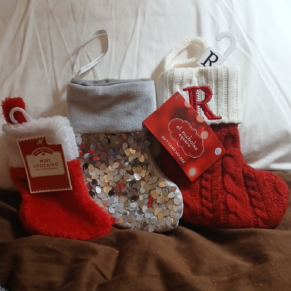 Mini Christmas Stockings Set Of 3 Gift Card Holders